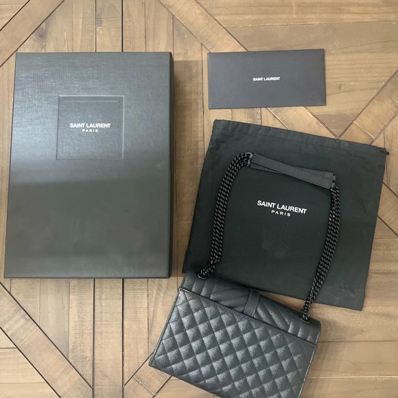 Saint Laurent Monogram Matelassé Envelope Crossbody Bag - Picture 2 of 3